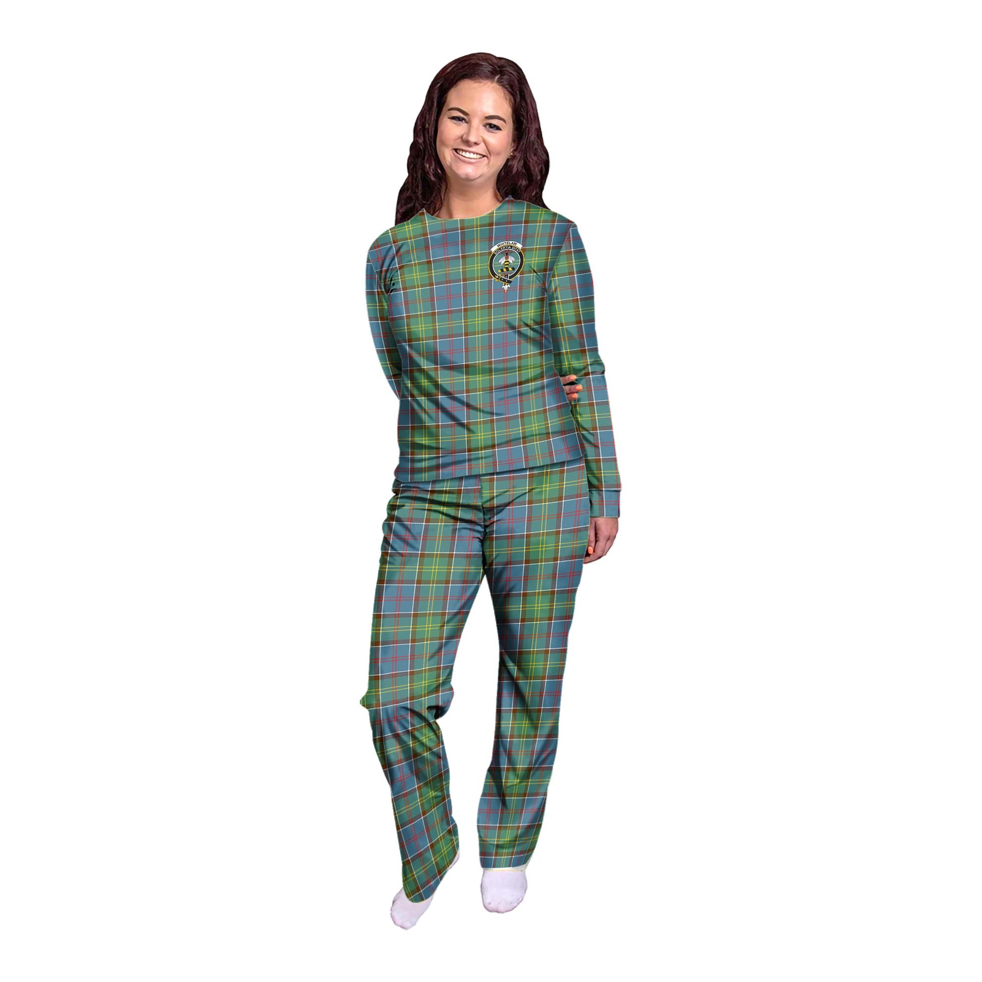 Whitelaw Tartan Pajamas Family Set with Family Crest - Tartanvibesclothing