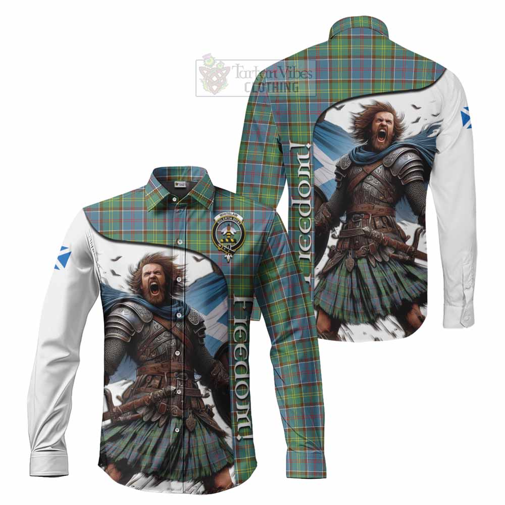 Tartan Vibes Clothing Whitelaw Crest Tartan Long Sleeve Button Shirt Inspired by the Freedom of Scottish Warrior