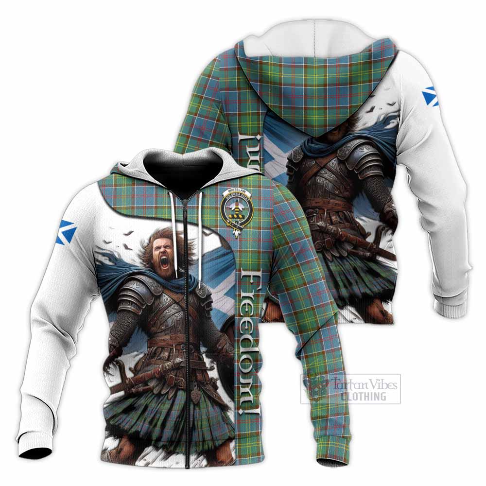 Tartan Vibes Clothing Whitelaw Crest Tartan Knitted Hoodie Inspired by the Freedom of Scottish Warrior