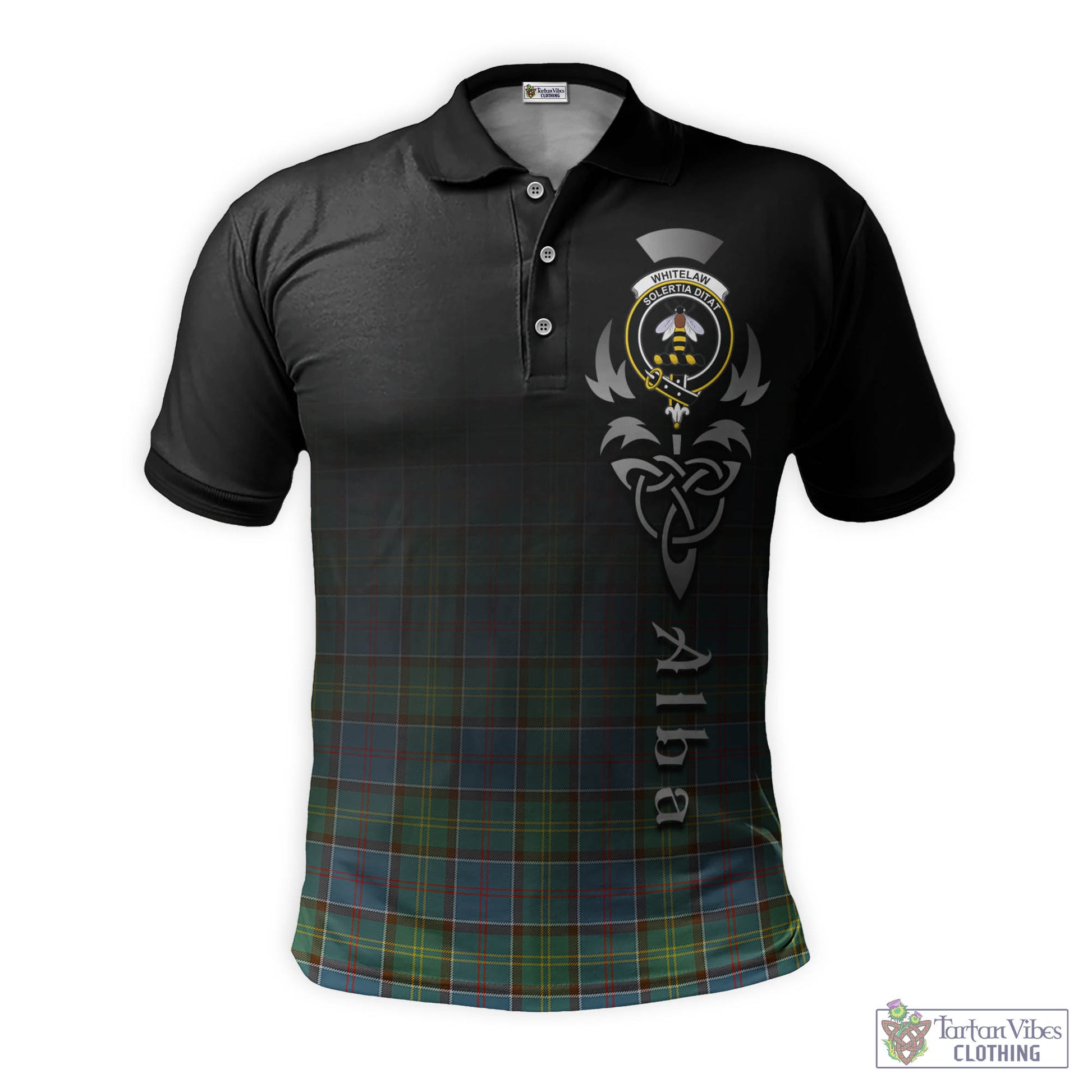 Tartan Vibes Clothing Whitelaw Tartan Polo Shirt Featuring Alba Gu Brath Family Crest Celtic Inspired