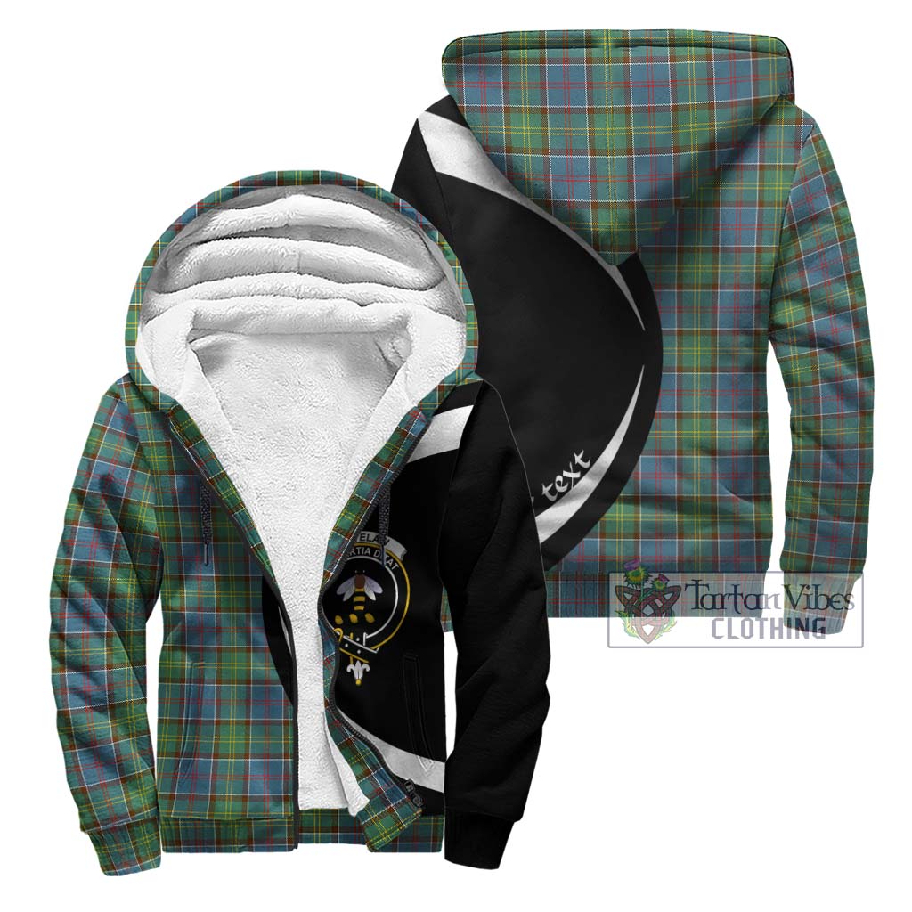 Tartan Vibes Clothing Whitelaw Tartan Sherpa Hoodie with Family Crest Circle Style