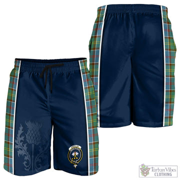 Whitelaw Tartan Men's Shorts with Family Crest and Scottish Thistle Vibes Sport Style
