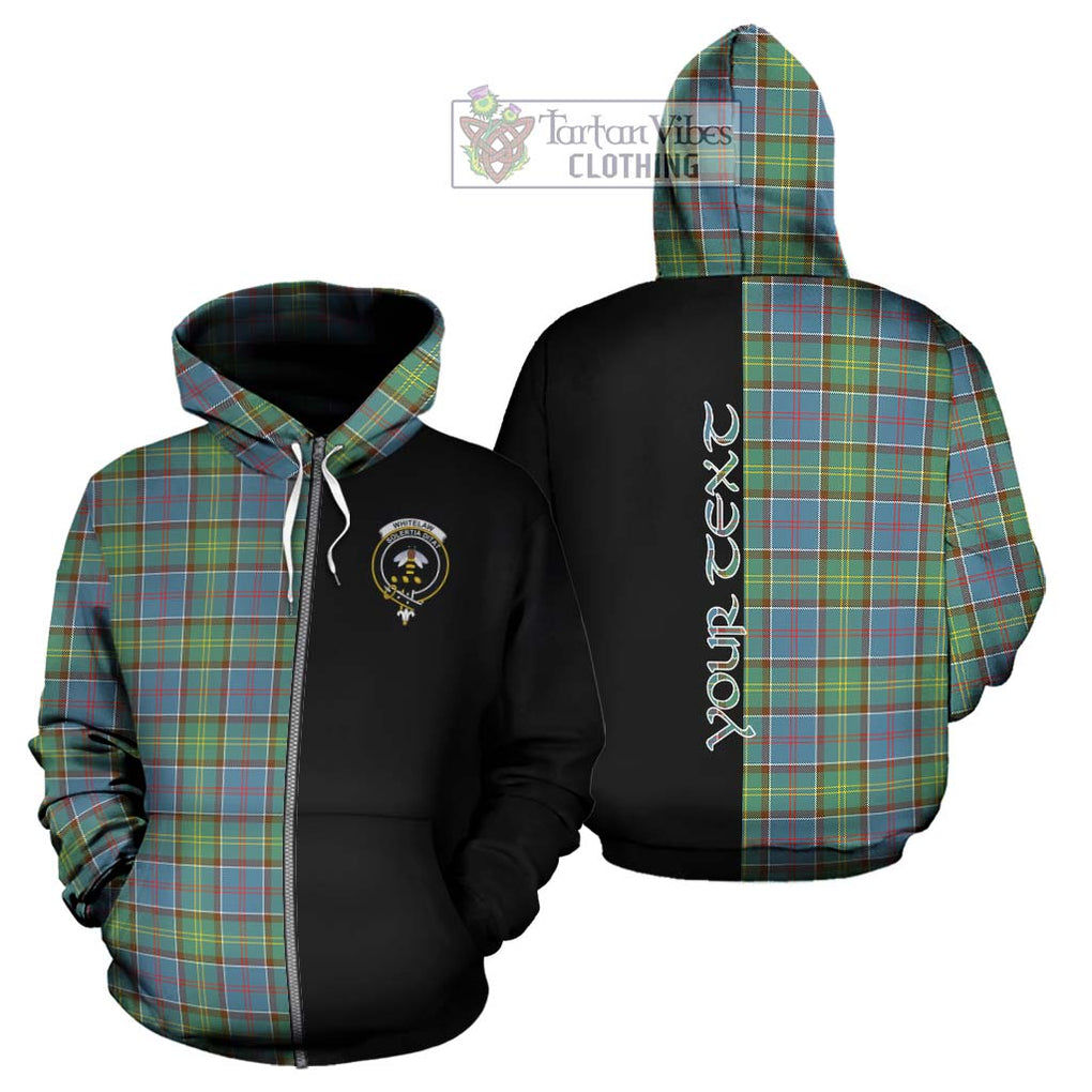 Whitelaw Tartan Hoodie with Family Crest and Half Of Me Style - Tartanvibesclothing Shop