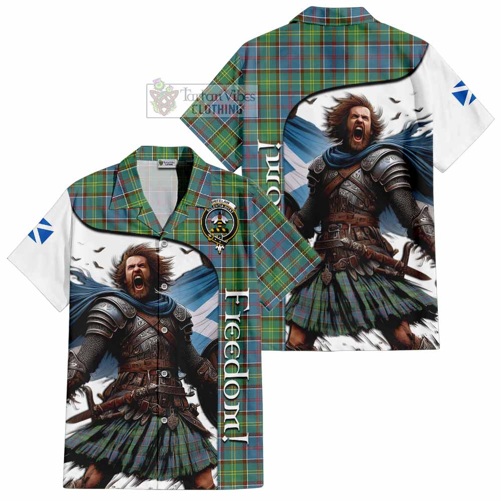 Tartan Vibes Clothing Whitelaw Crest Tartan Short Sleeve Button Shirt Inspired by the Freedom of Scottish Warrior