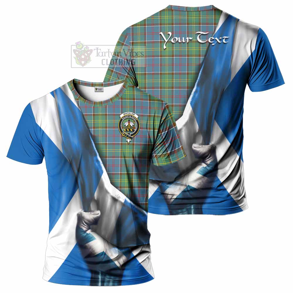 Tartan Vibes Clothing Whitelaw Tartan T-Shirt with Family Crest Scotland Patriotic Style