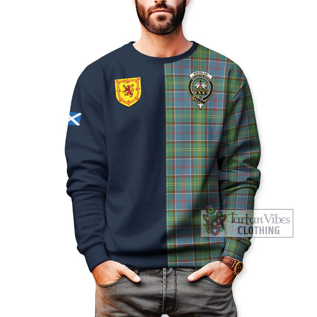 Tartan Vibes Clothing Whitelaw Tartan Sweatshirt with Scottish Lion Royal Arm Half Style