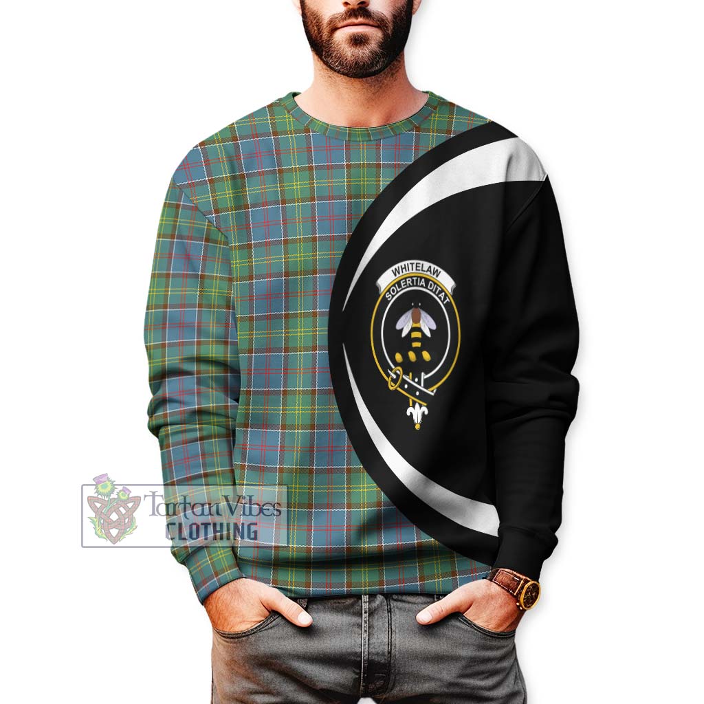 Tartan Vibes Clothing Whitelaw Tartan Sweatshirt with Family Crest Circle Style