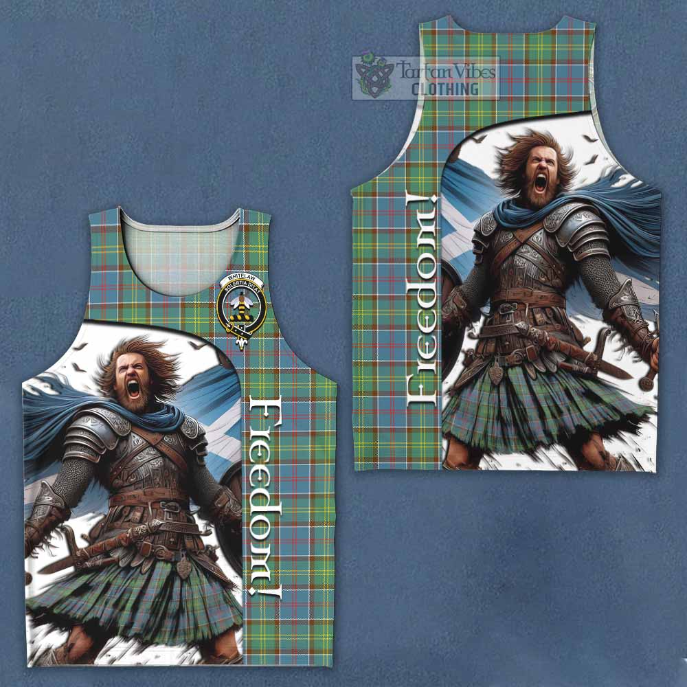 Tartan Vibes Clothing Whitelaw Crest Tartan Men's Tank Top Inspired by the Freedom of Scottish Warrior