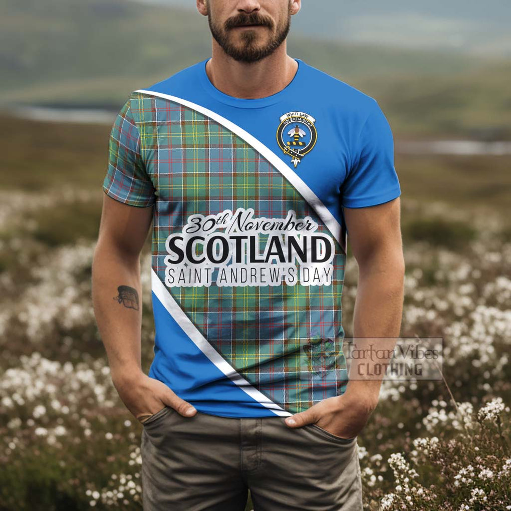 Tartan Vibes Clothing Whitelaw Family Crest Tartan T-Shirt Celebrate Saint Andrew's Day in Style