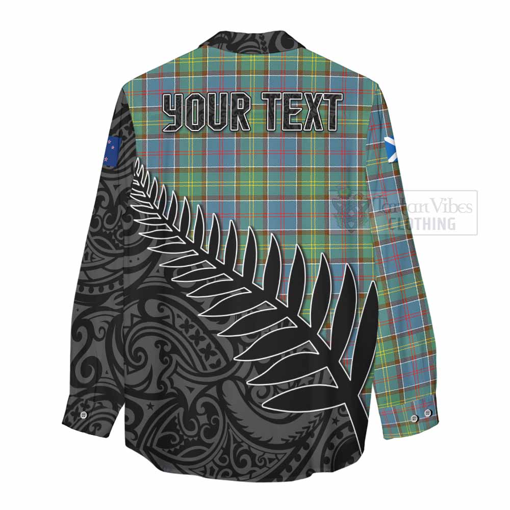 Tartan Vibes Clothing Whitelaw Crest Tartan Women's Casual Shirt with New Zealand Silver Fern Half Style