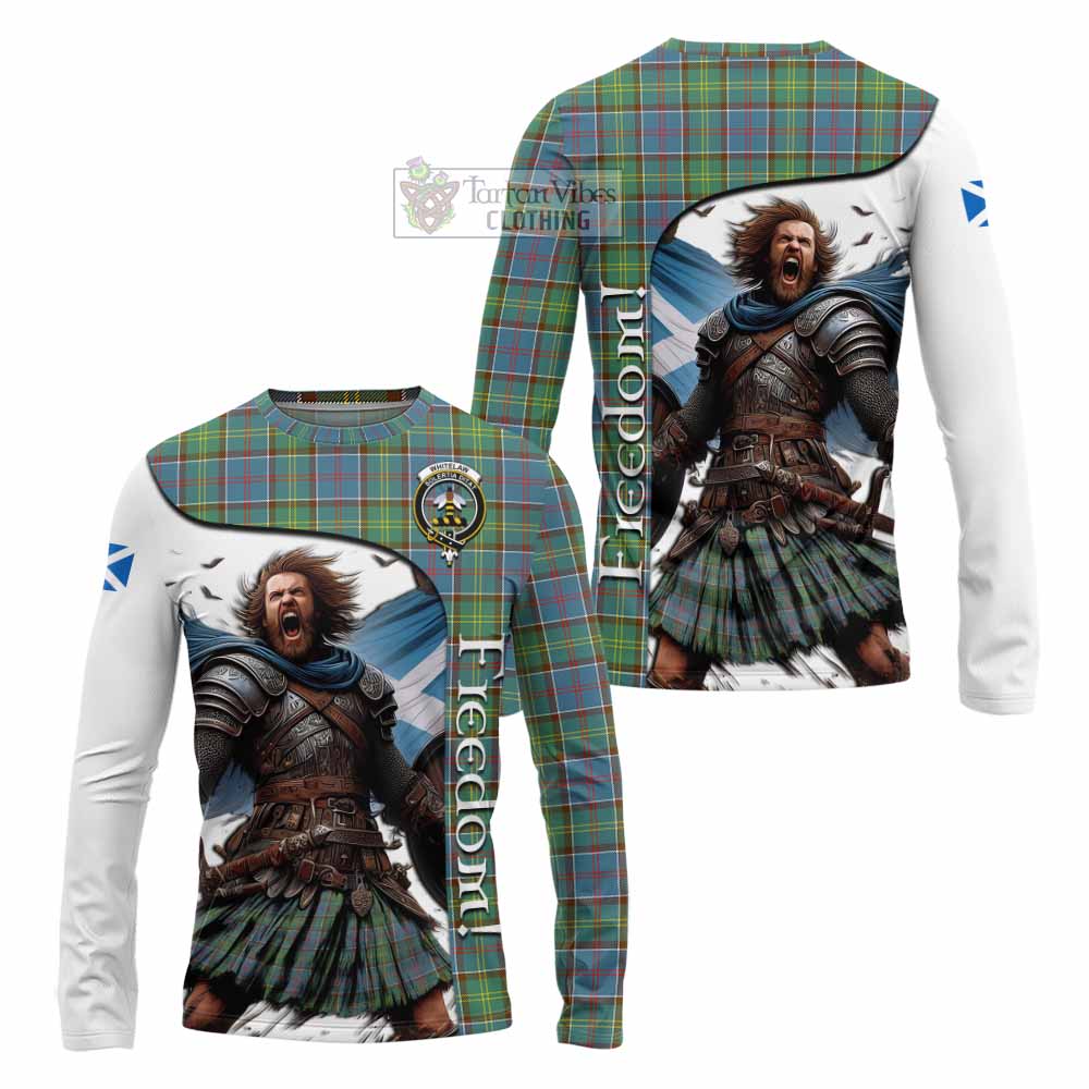 Tartan Vibes Clothing Whitelaw Crest Tartan Long Sleeve T-Shirt Inspired by the Freedom of Scottish Warrior