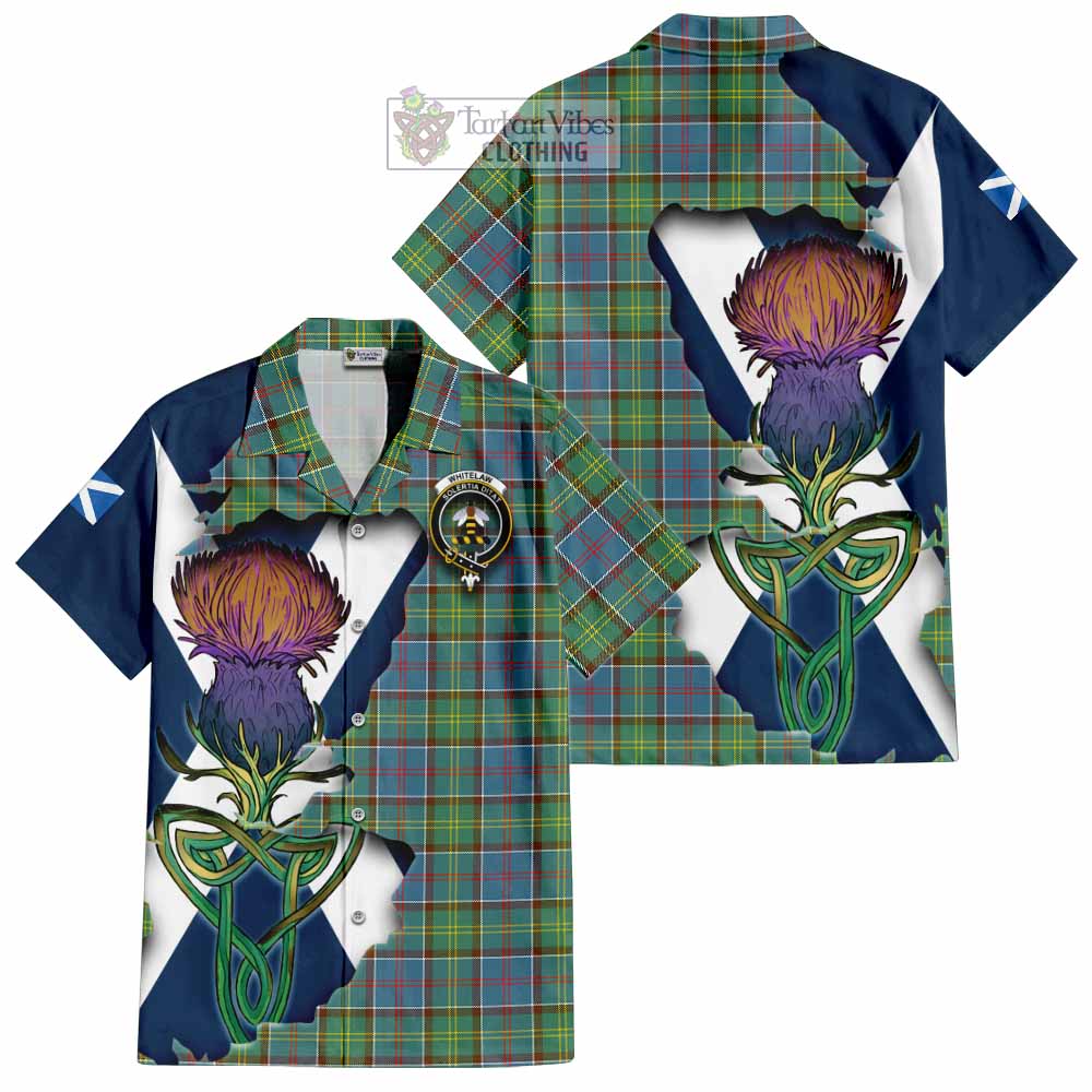 Whitelaw Tartan Family Crest Hawaiian Shirt Scottish Thistle Celtic Inspired - Tartan Vibes Clothing