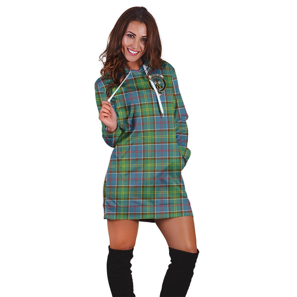 Whitelaw Tartan Hoodie Dress with Family Crest - Tartan Vibes Clothing