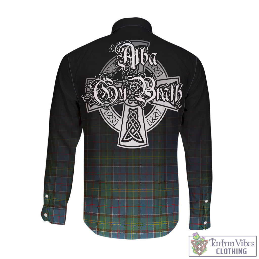 Tartan Vibes Clothing Whitelaw Tartan Long Sleeve Button Up Featuring Alba Gu Brath Family Crest Celtic Inspired