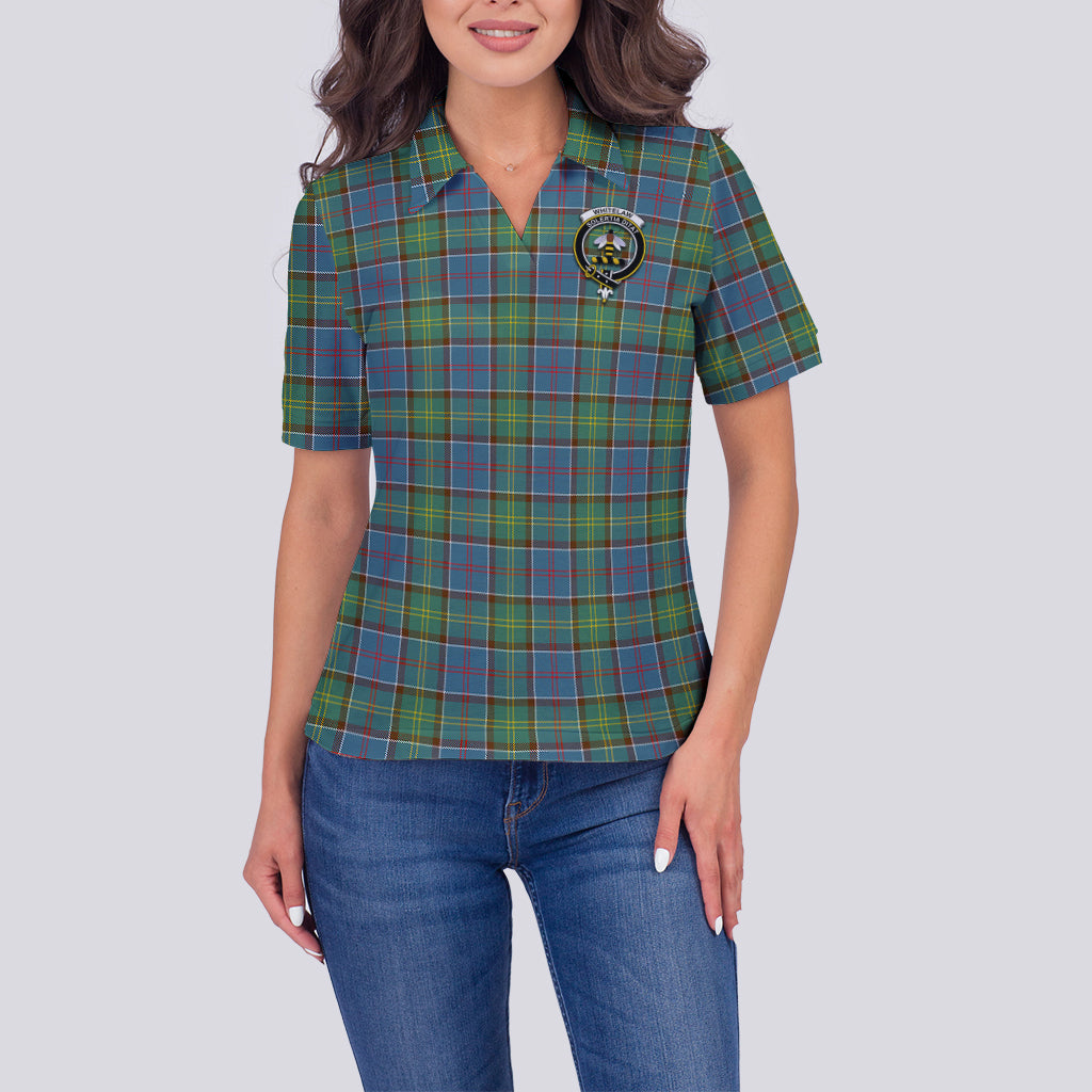 Whitelaw Tartan Polo Shirt with Family Crest For Women - Tartan Vibes Clothing