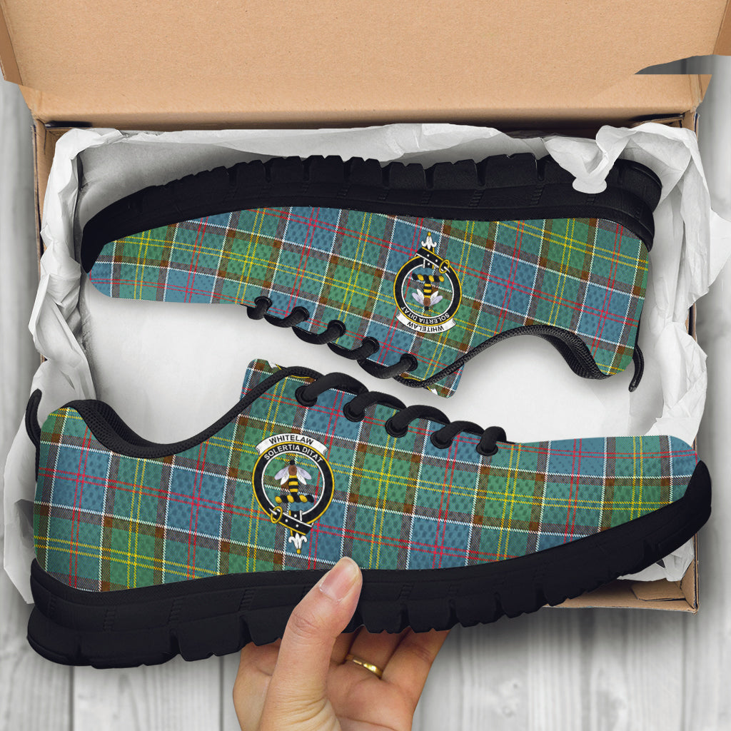 Whitelaw Tartan Sneakers with Family Crest - Tartan Vibes Clothing