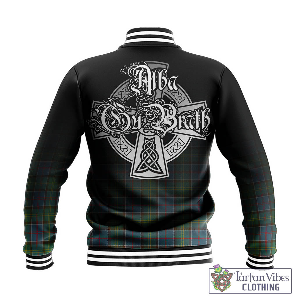 Tartan Vibes Clothing Whitelaw Tartan Baseball Jacket Featuring Alba Gu Brath Family Crest Celtic Inspired