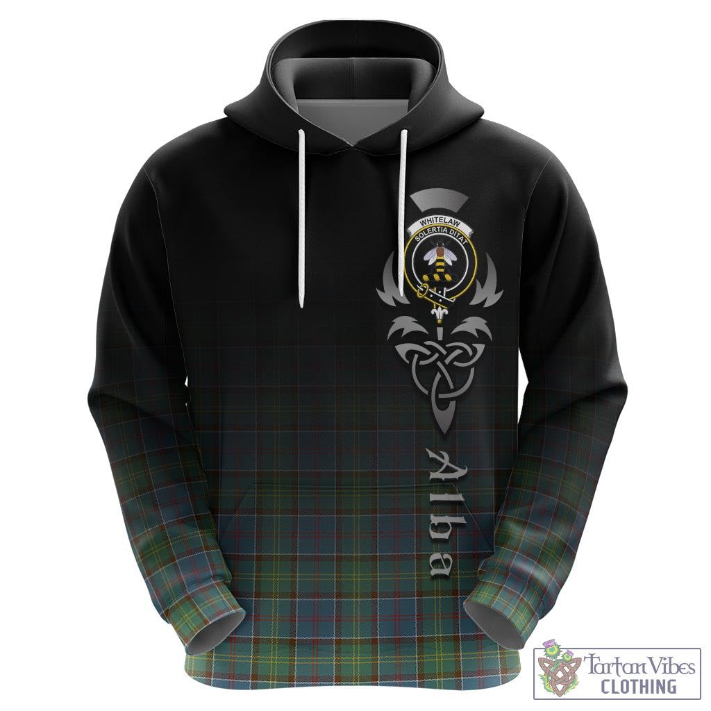 Tartan Vibes Clothing Whitelaw Tartan Hoodie Featuring Alba Gu Brath Family Crest Celtic Inspired