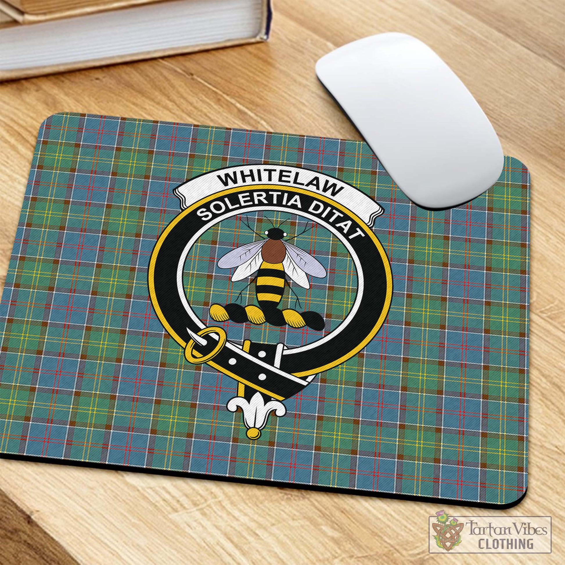Tartan Vibes Clothing Whitelaw Tartan Mouse Pad with Family Crest