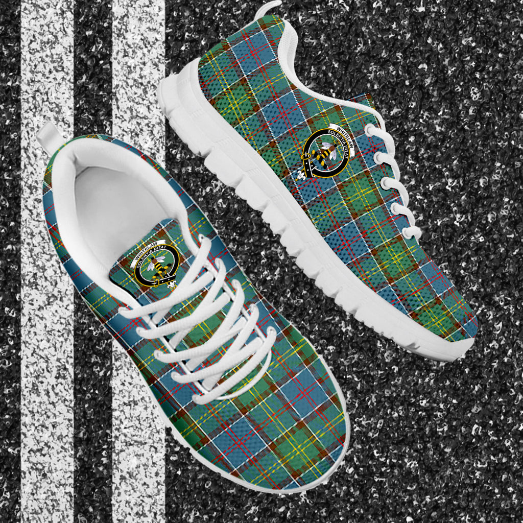 Whitelaw Tartan Sneakers with Family Crest - Tartan Vibes Clothing