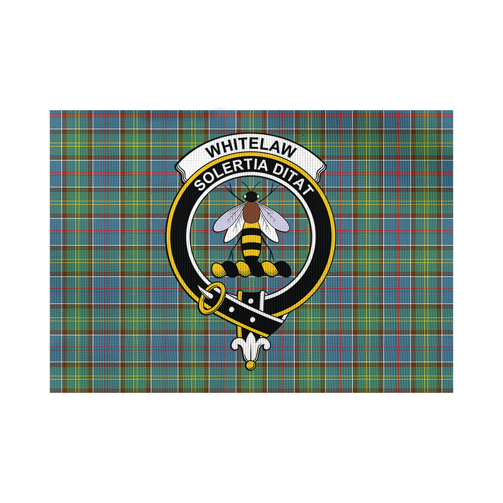 whitelaw-tartan-flag-with-family-crest