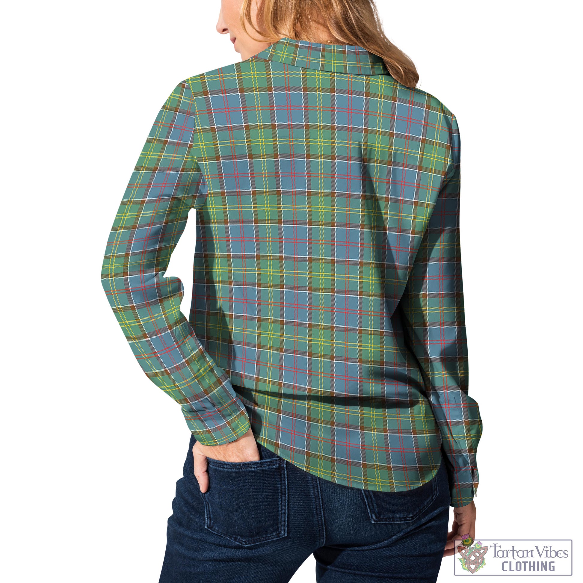 Tartan Vibes Clothing Whitelaw Tartan Womens Casual Shirt with Family Crest