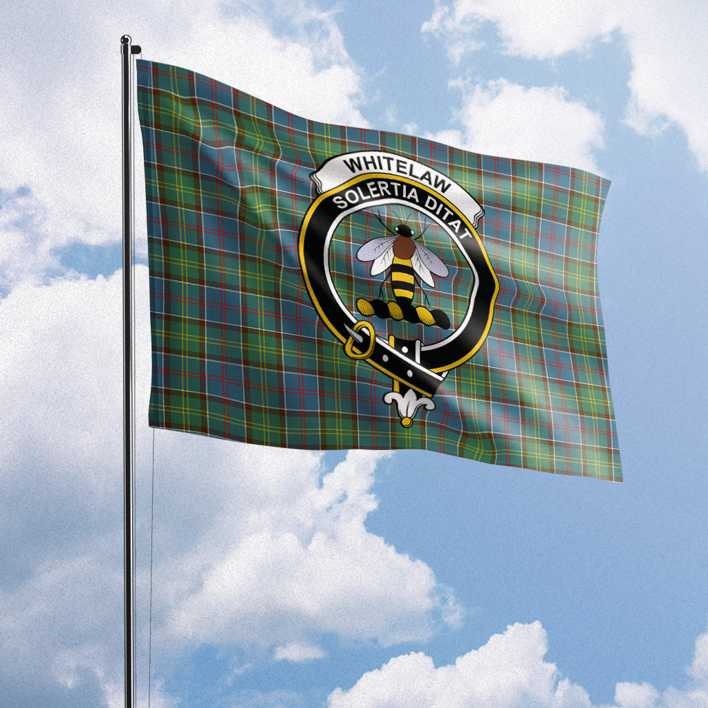 whitelaw-tartan-flag-with-family-crest