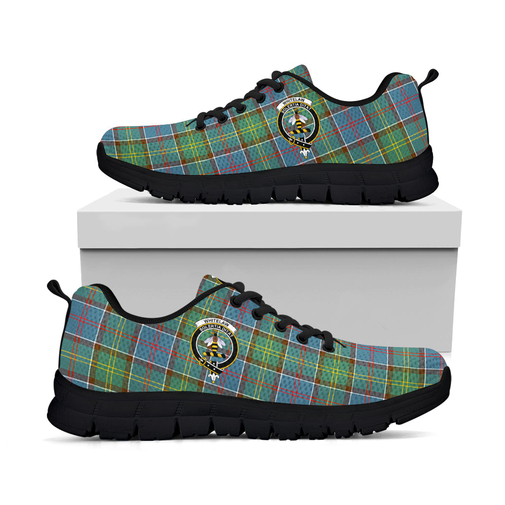 Whitelaw Tartan Sneakers with Family Crest - Tartan Vibes Clothing