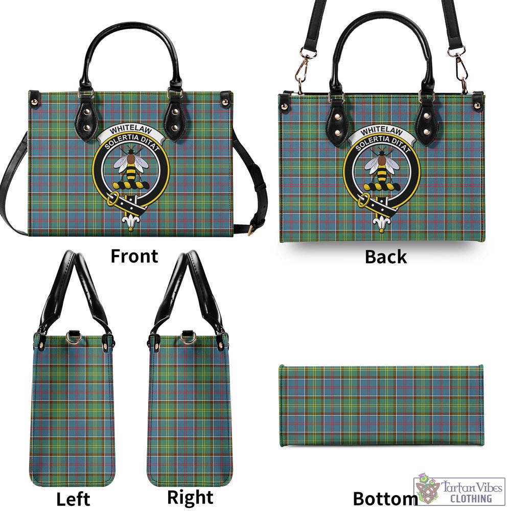 Tartan Vibes Clothing Whitelaw Tartan Luxury Leather Handbags with Family Crest