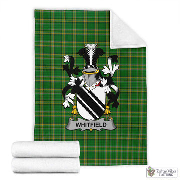 Whitfield Irish Clan Tartan Blanket with Coat of Arms X-Large 59 x 79 inches 150 x 200 cm - Tartan Vibes Clothing