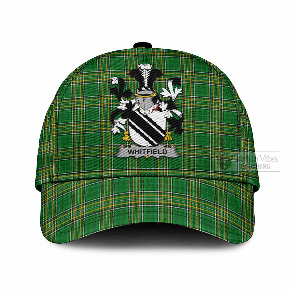 Tartan Vibes Clothing Whitfield Irish Clan Tartan Classic Cap with Coat of Arms