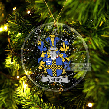 Whitney Irish Clan Christmas Glass Ornament with Coat of Arms