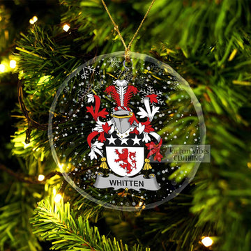 Whitten Irish Clan Christmas Glass Ornament with Coat of Arms