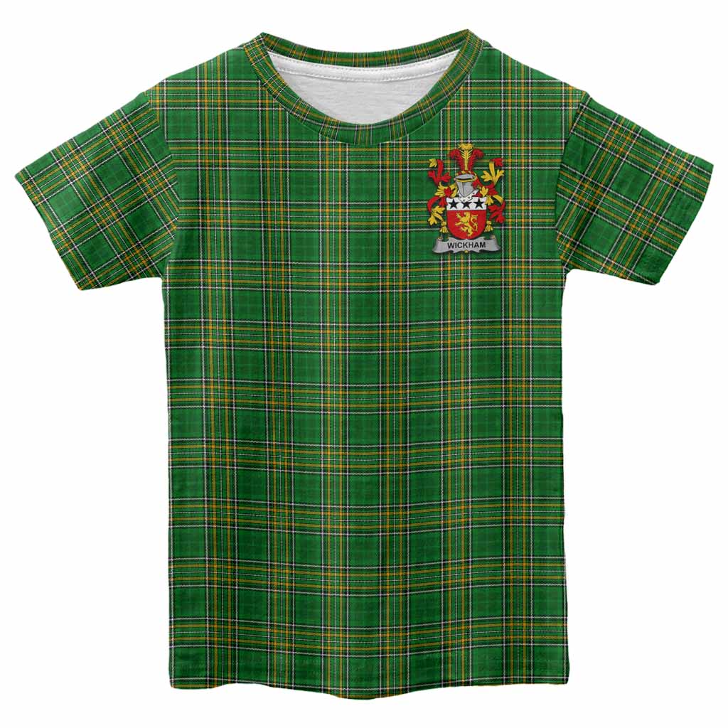 Wickham Irish Clan Tartan Kid T-Shirt with Coat of Arms Youth XL Size14 - Tartan Vibes Clothing