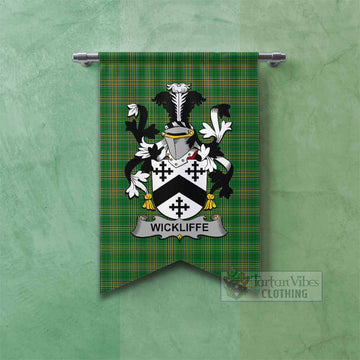 Wickliffe Irish Clan Tartan Gonfalon, Tartan Banner with Coat of Arms Fishtail - Tartan Vibes Clothing