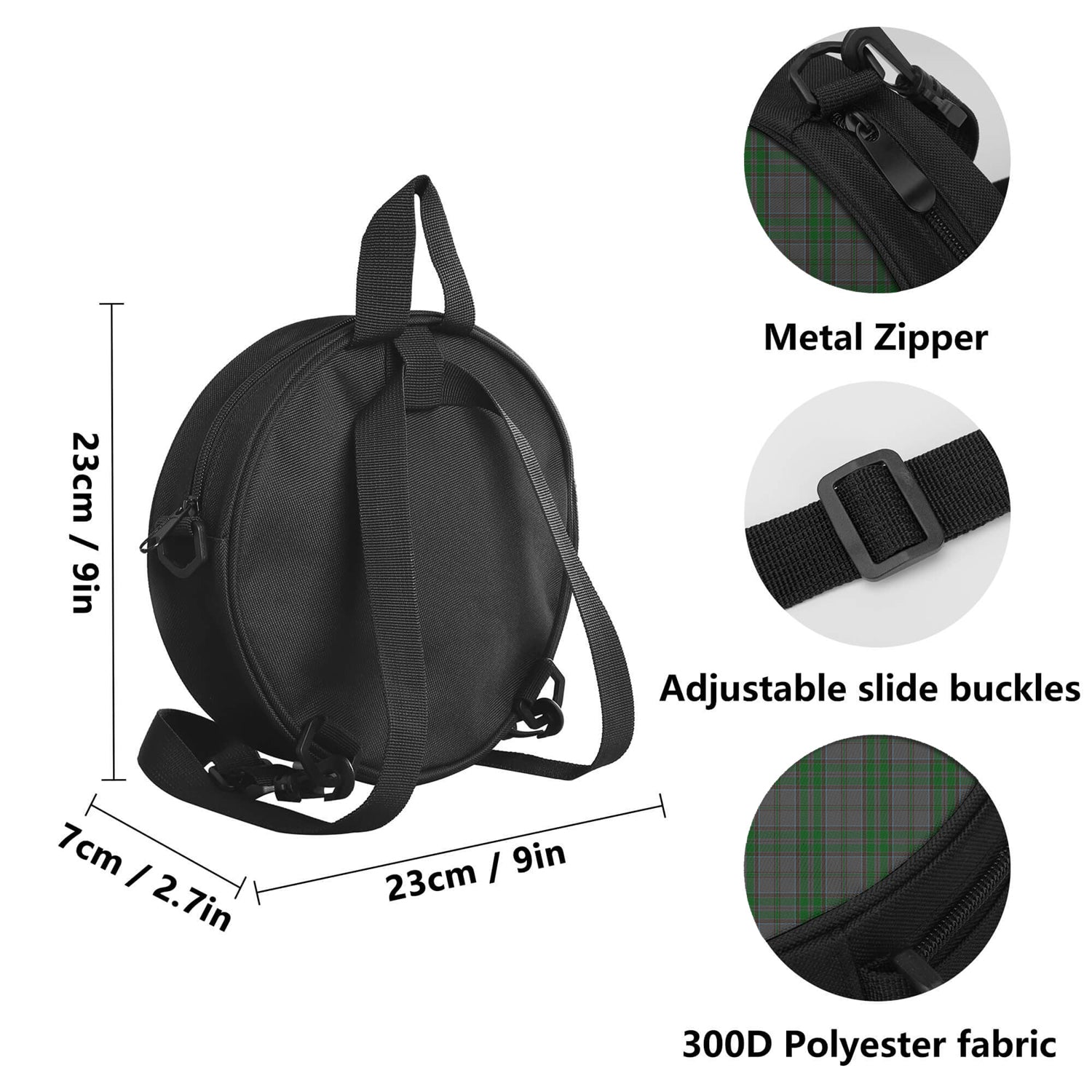 Wicklow County Ireland Tartan Round Satchel Bags - Tartan Vibes Clothing