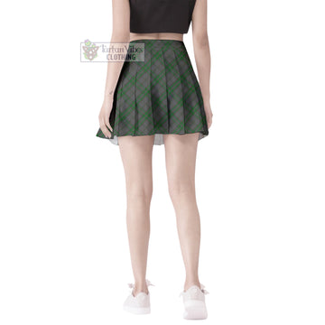 Wicklow County Ireland Tartan Women's Plated Mini Skirt Cross Style