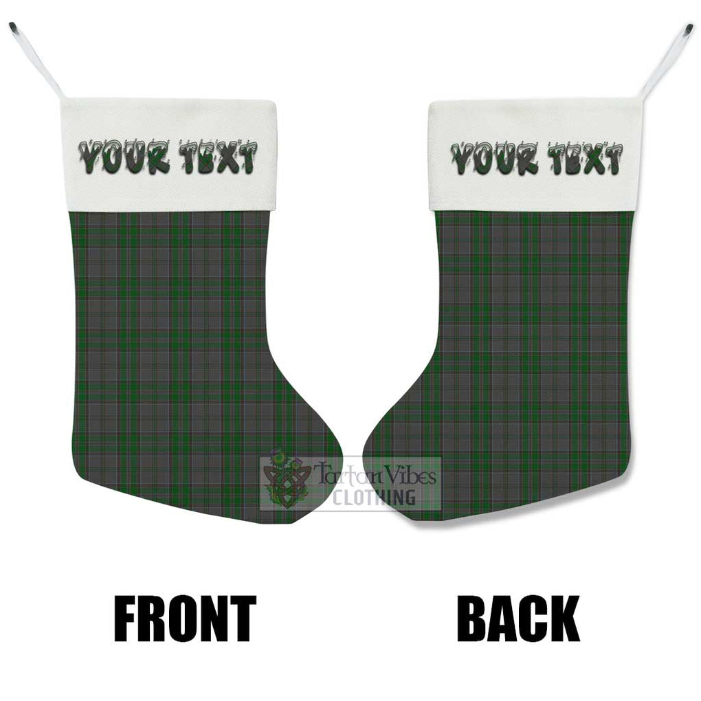 Tartan Vibes Clothing Wicklow County Ireland Tartan Christmas Stocking with Personalized Text