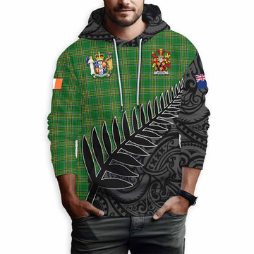 Wiggat Irish Clan Tartan Hoodie with Coat of Arms New Zealand Silver Fern Half Style