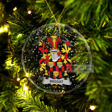 Wiggat Irish Clan Christmas Glass Ornament with Coat of Arms