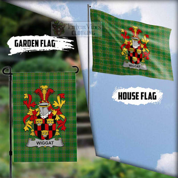 Wiggat Irish Clan Tartan Flag with Coat of Arms