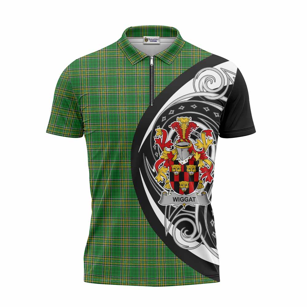 Wiggat Irish Clan Zipper Polo Shirt Celtic Circle Style Unisex - Tartan Vibes Clothing