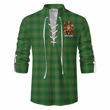 Wiggat Irish Clan Tartan Ghillie Kilt Shirt with Coat of Arms