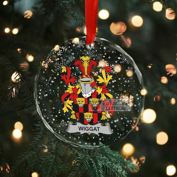 Wiggat Irish Clan Christmas Glass Ornament with Coat of Arms