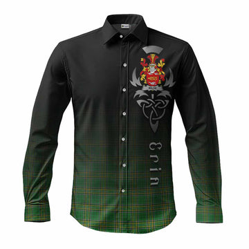 Wilde Irish Clan Long Sleeve Button Shirt with Coat of Arms Erin Go Bragh Celtic Inspired Men's Shirt S - Tartan Vibes Clothing