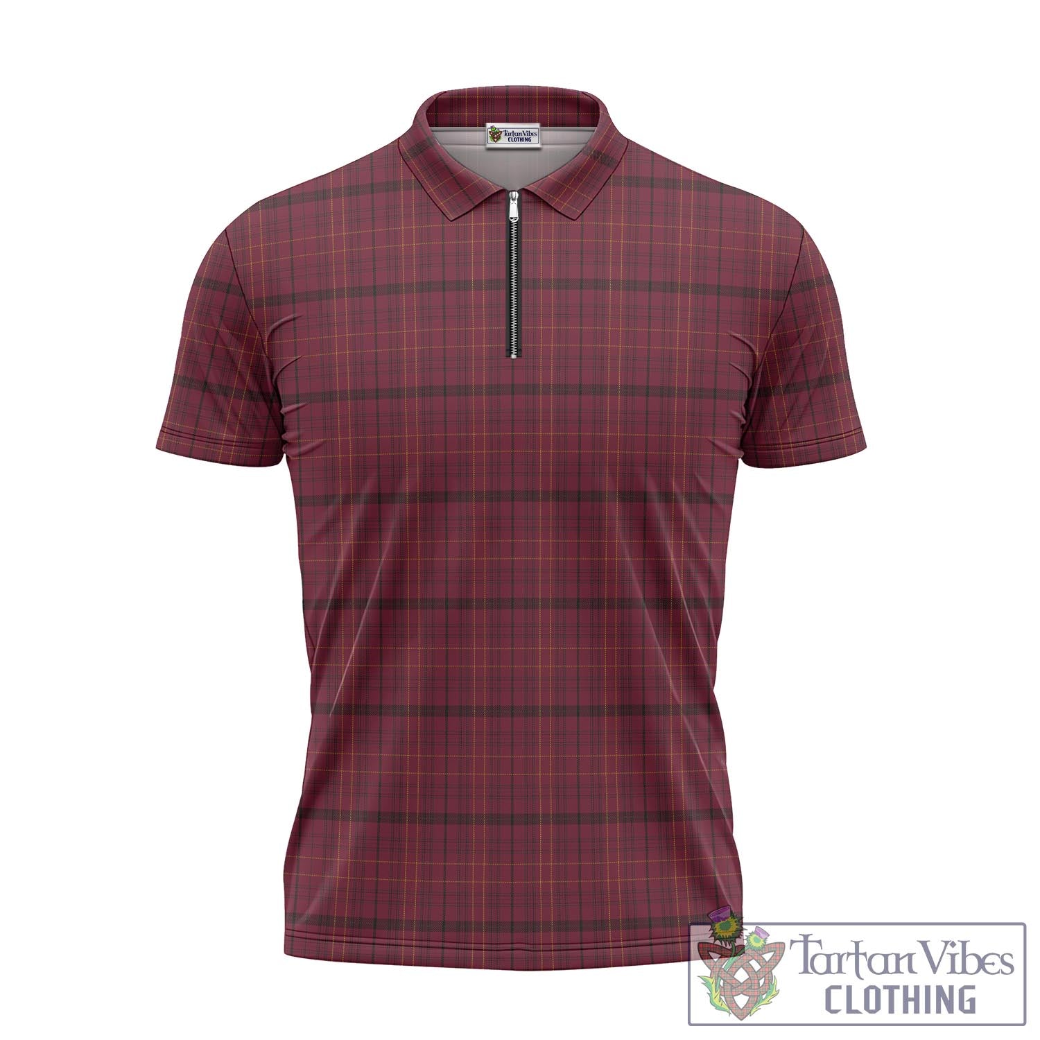 Tartan Vibes Clothing Williams of Wales Tartan Zipper Polo Shirt