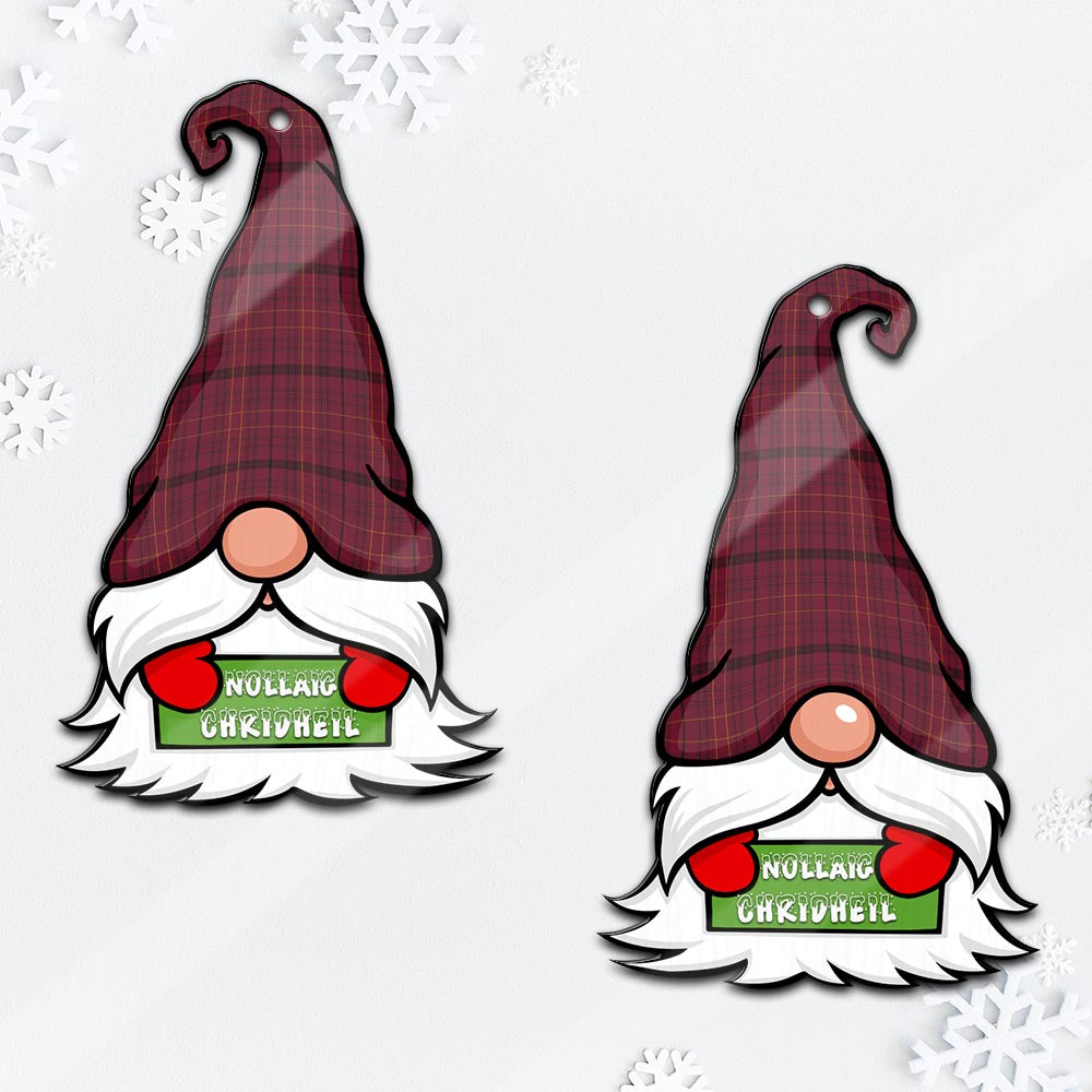 Williams of Wales Gnome Christmas Ornament with His Tartan Christmas Hat - Tartan Vibes Clothing