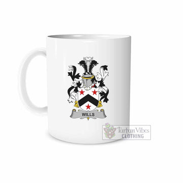 Wills Irish Clan Coat of Arms Ceramic Mug White - 2D-tartanvibesclothing