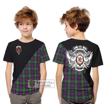 Wilson Tartan Kid T-Shirt with Family Crest and Military Logo Style Youth XL Size14 - Tartan Vibes Clothing