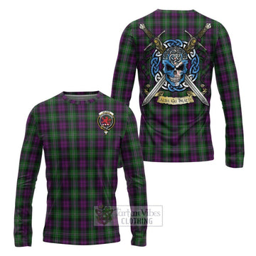 Wilson Tartan Long Sleeve T-Shirt with Family Crest Celtic Skull Style Unisex - Tartan Vibes Clothing